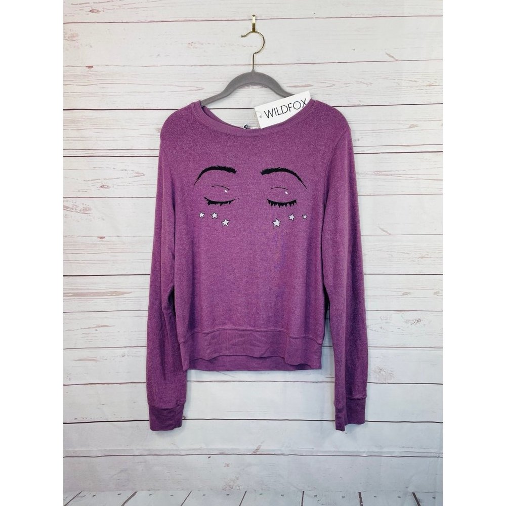 WILDFOX Sleeping Beauty Sweatshirt Soft Purple Size Small New With Tags